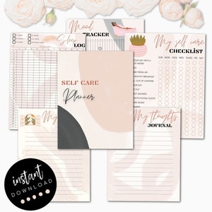 Self care planner, wellness planner, self care journal, self care tracker, love yourself plan, self care checklist, mindfulness planner