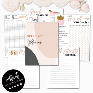 Self care planner, wellness planner, self care journal, self care tracker, love yourself plan, self care checklist, mindfulness planner