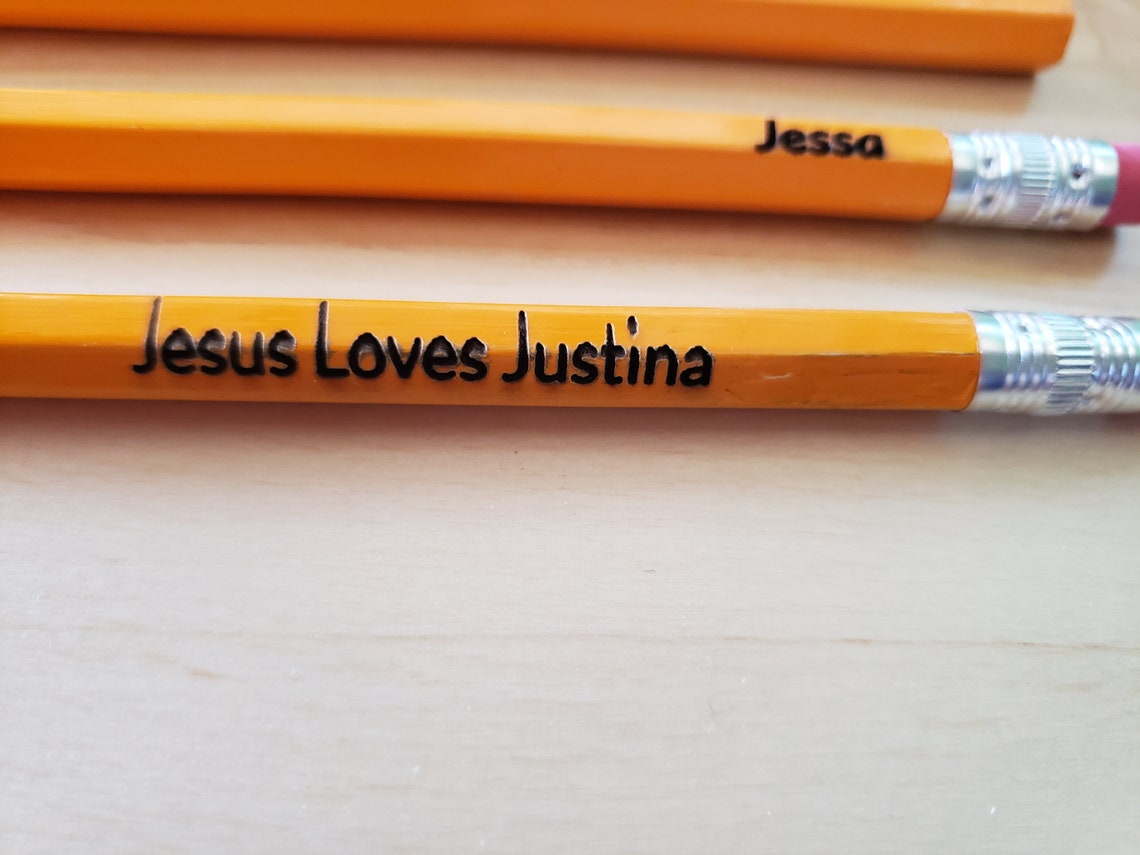 School Kids Write Personalized Pencil Etsy