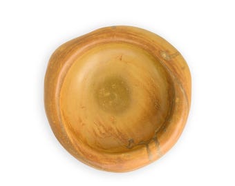 Handgemachte Keramik Servierschale & Herzstück | Matte Ocker Erdiges Gelb | Moderne Steinzeug Pasta Schüssel | Skulpturale Tischdeko