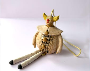 Kleine Leute Glocke, Keramik hängende Skulptur, Sammler Glocke, handgefertigte Figur, Windspiel