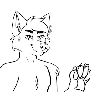 Male Canine Lineart
