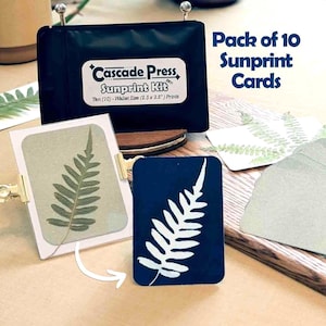 DIY Mini Sunprint Cards: Cyanotype Kit, Crafting Gift (Pack of 10, 2.5x3.5")