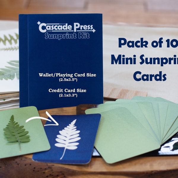 DIY Mini Sunprint Cyanotype Cards - Wallet (2.5x3.5") or Credit Card (3.3x2.1") Size Prints - DIY Outdoor Activity