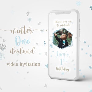 Winter Onederland Geburtstagseinladung, Videoeinladung in 24hs!