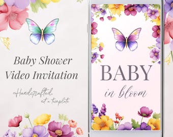 Butterfly Baby Shower Video Invitation: Baby in Bloom (Digital)