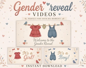Gender Reveal Countdown Video | Boy or Girl Reveal for TV & Projector | Instant Download