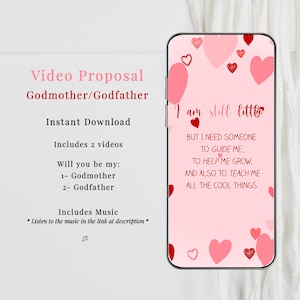 Carte de parrains, carte de proposition animée, vidéo animée, téléchargement instantané 2 vidéos, PRÊT À UTILISER