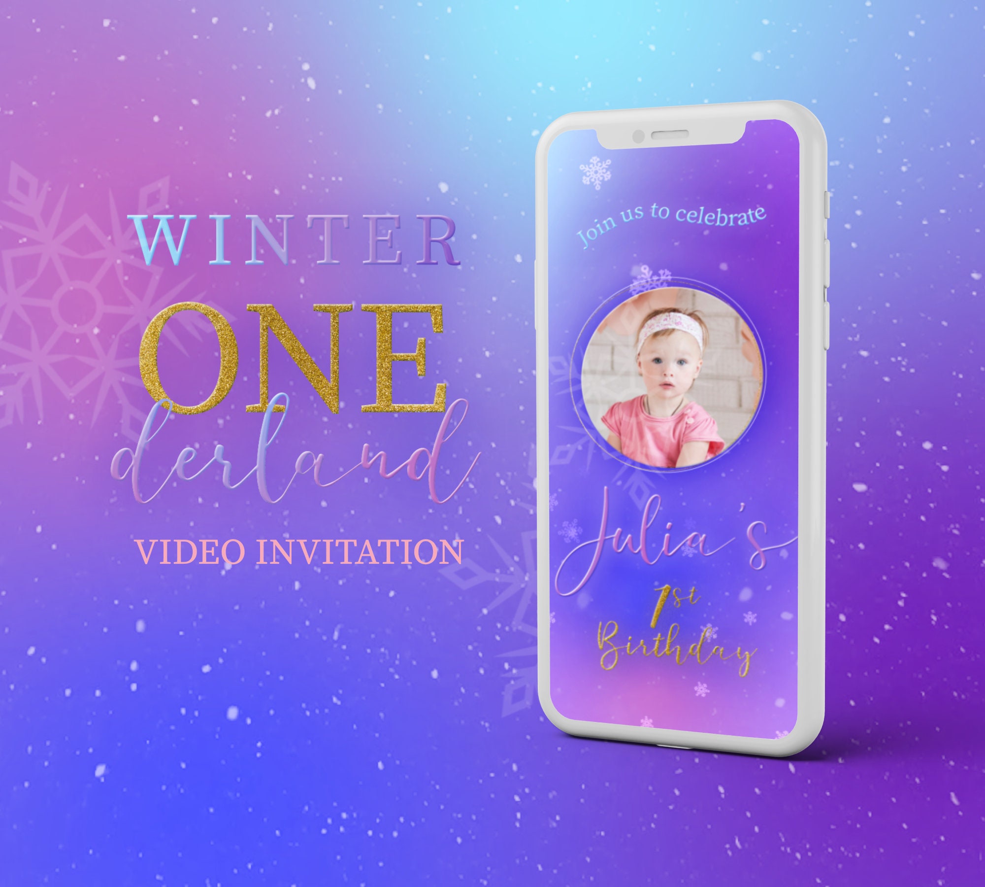 Winter Onederland Video Invitation
