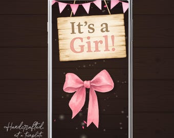 Bows Baby Shower Video Invitation | Pink Theme | Animated Invite |  It's a Girl
