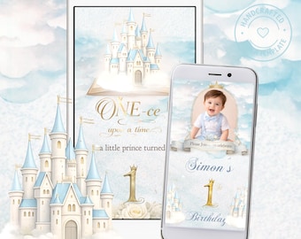 Royal 1st Birthday Video Invitation, Princes Digital Invite