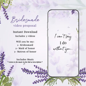 Brautjungfer Vorschlag Video, Will You Be My Bridesmaid, Trauzeugin, Matrone of Honor, Digitales animiertes Video
