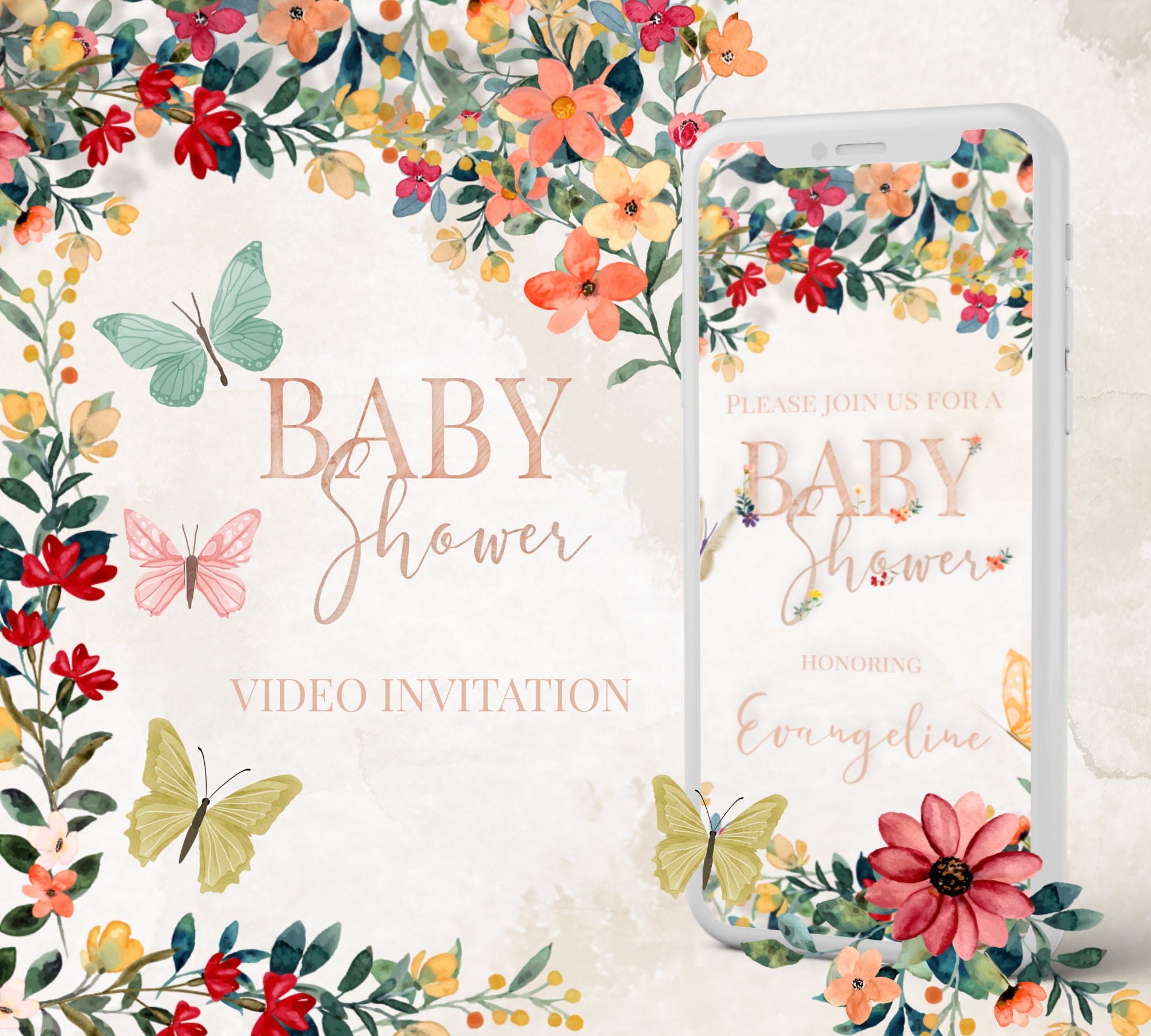 Baby is Brewing Animated Video Invitation Digital Template DIY