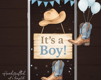 Boots Baby Shower Video Invitation | Cowboy Theme | Animated Invite |  It's a Boy