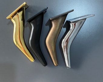 Set di 4 gambe per mobili in ottone anticato, piedini di ricambio per mobili da 6,7 pollici, gambe per divano letto moderne di metà secolo, gambe nere per mobili in metallo da 17 cm