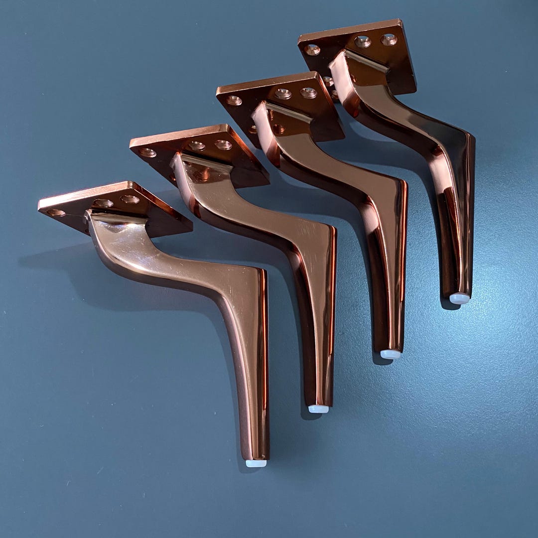 4pcs Rose Gold Furniture Feet, Metal Furniture Cabinet Leg, Elegant ...