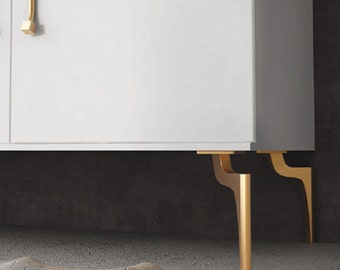 4pcs Gold Furniture Leg, Metal Furniture Sofa Couch Leg, Brass Cabinet Cupboard Metal Furniture Feet, Modern Furniture Ikea Dresser Leg