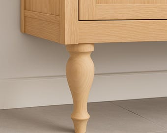4pcs Unpainted Wooden Furniture Legs 30cm, Natural Beech or Hornbeam Wood Sofa Table Cabinet Legs, Mid Century Style Tapered Legs