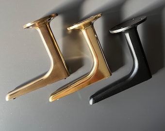 4pcs Antique Brass Furniture Legs, 6 inch Gold Replacement Furniture Feet, Solid Brass Sofa Bed Leg, 15cm Support Furniture Leg Black Chrome