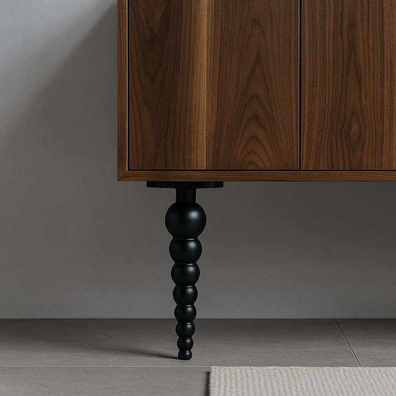 4pcs 8 inch Black Furniture Leg, Metal Furniture Leg for Sofa Couch, 21 cm Gold Cabinet Cupboard Furniture Leg, Brass Furniture Feet image 1
