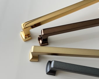 Bronze Cabinet Pulls 6.3 Inch (160mm), Gold Modern Furniture Hardware, Kitchen Cabinet Hardware, Brushed Brass Cupboard Handles Drawer Pulls