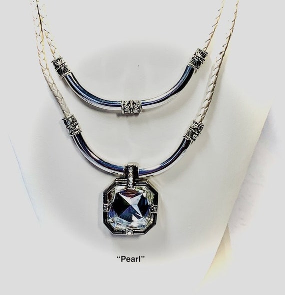 Swarovski leather necklace deals