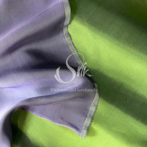 PURE MULBERRY SILK fabric by the yard - Grey Green silk fabric - Luxury silk -  Natural silk - Handmade in VietNam