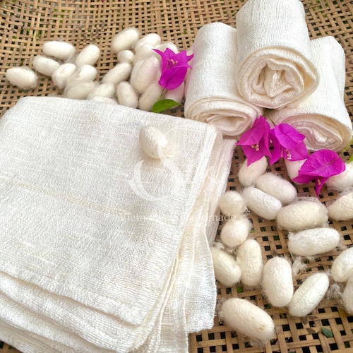 RAW SILK Face Towel 100 Mulberry Silk Silk Washcloth Silk Etsy