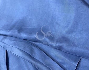 100% MULBERRY SILK fabric by the yard - Blue Silk -  Habutai silk -  Natural silk - Hand-dyed Silk - Organic Silk - Handmade in VietNam