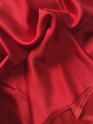 100% Silk Red Color 19mm Silk Satin Fabric for Dress Shirts, Pajamas ...
