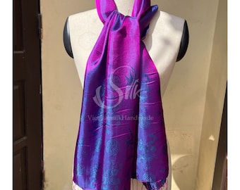 SILK SCARF| Natural Mulberry silk | Hand Dyed Scarf | Purple silk scarf | Whole Sale Silk Scarves | Gift for her | Made in Vietnam