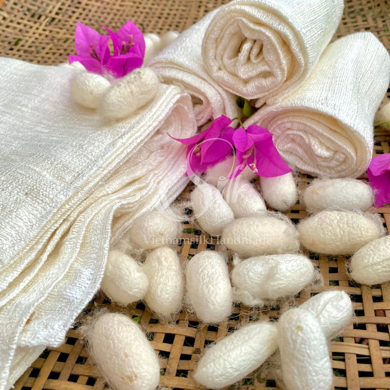 RAW SILK Face Towel 100 Mulberry Silk Silk Washcloth Silk Etsy