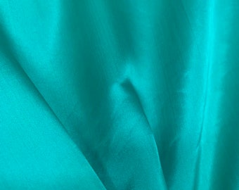 PURE MULBERRY SILK tela cortada a medida - Seda turquesa - Seda natural - Hecho a mano en Vietnam- Tela de seda azul aguamarina