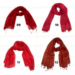 SILK SCARF| 100% Natural Mulberry silk | Hand Dyed Scarf |Thin Scarf Solid Color | Whole Sale Silk Scarves | Gift for her | Made in Vietnam