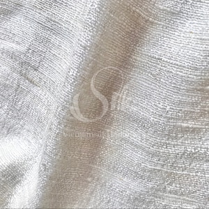 RAW SILK Fabric by the yard, 100% Mulberry Silk, Silk for sewing Towel, Handmade in Vietnam, Non-Dyed, Natural Silk, Organic Silk