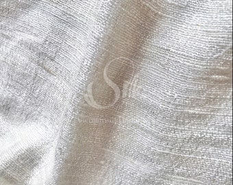 RAW SILK Fabric by the yard, 100% Mulberry Silk, Silk for sewing Towel, Handmade in Vietnam, Non-Dyed, Natural Silk, Organic Silk