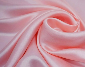 Light Pink - PURE MULBERRY SILK fabric by the yard - Natural silk - Handmade in VietNam