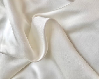 PURE MULBERRY SILK fabric by the yard - White silk fabric - Luxury silk -  Natural silk - Handmade in VietNam