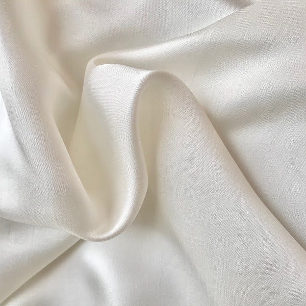 PURE MULBERRY SILK fabric by the yard - White silk fabric - Luxury silk -  Natural silk - Handmade in VietNam