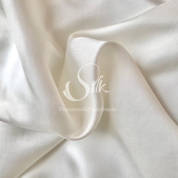 PURE MULBERRY SILK Fabric by the Yard White Silk Fabric Luxury Silk Natural  Silk Handmade in Vietnam 