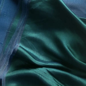 PURE MULBERRY SILK fabric by the yard - Sapphire blue Silk - Natural silk - Handmade in VietNam