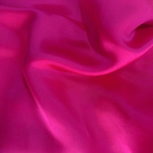 PURE MULBERRY SILK fabric by the yard - Luxury Silk - Hot Pink - Natural silk - Handmade in VietNam