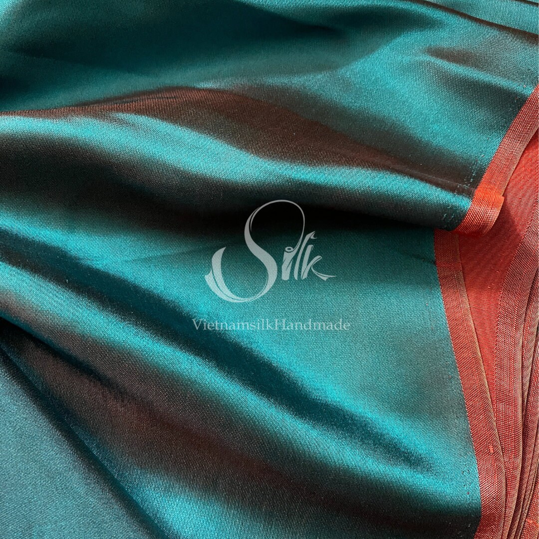 PURE MULBERRY SILK Satin Fabric by the Yard Two Sided Silk Etsy