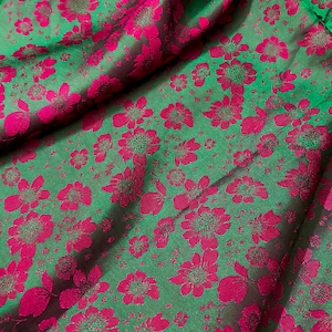PURE MULBERRY SILK fabric by the yard - Floral Silk - Natural silk - Handmade in VietNam