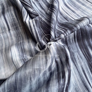 100% MULBERRY SILK fabric by the yard - Luxury silk -  Natural silk - Hand-dyed Silk - Black mixed White - Handmade in VietNam