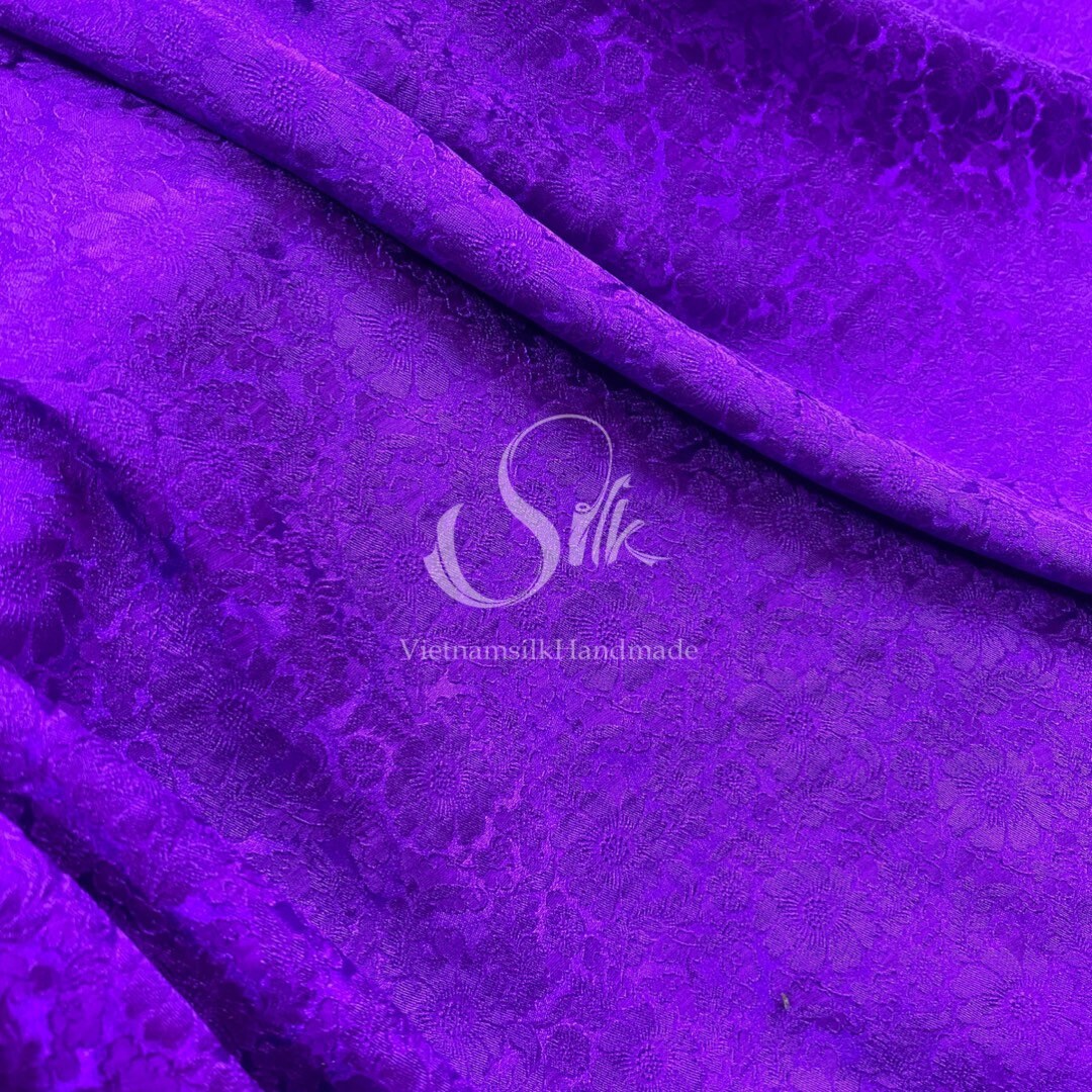 HIGHGRADE 100 Mulberry Silk Fabric by the Yard Purple Silk Luxury
