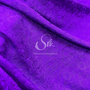 HIGH-GRADE - 100% Mulberry Silk fabric by the yard - Purple Silk - Luxury silk -  Natural silk - Organic Silk - Handmade Silk