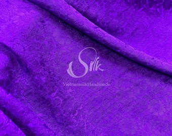 HIGH-GRADE - 100% Mulberry Silk fabric by the yard - Purple Silk - Luxury silk -  Natural silk - Organic Silk - Handmade Silk