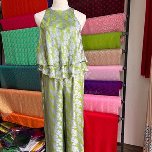 A Set of Silk Top and Pants - Silk Camisole - Custom Made to Order - Pure Silk from Vietnam- Pure Mulberry Silk