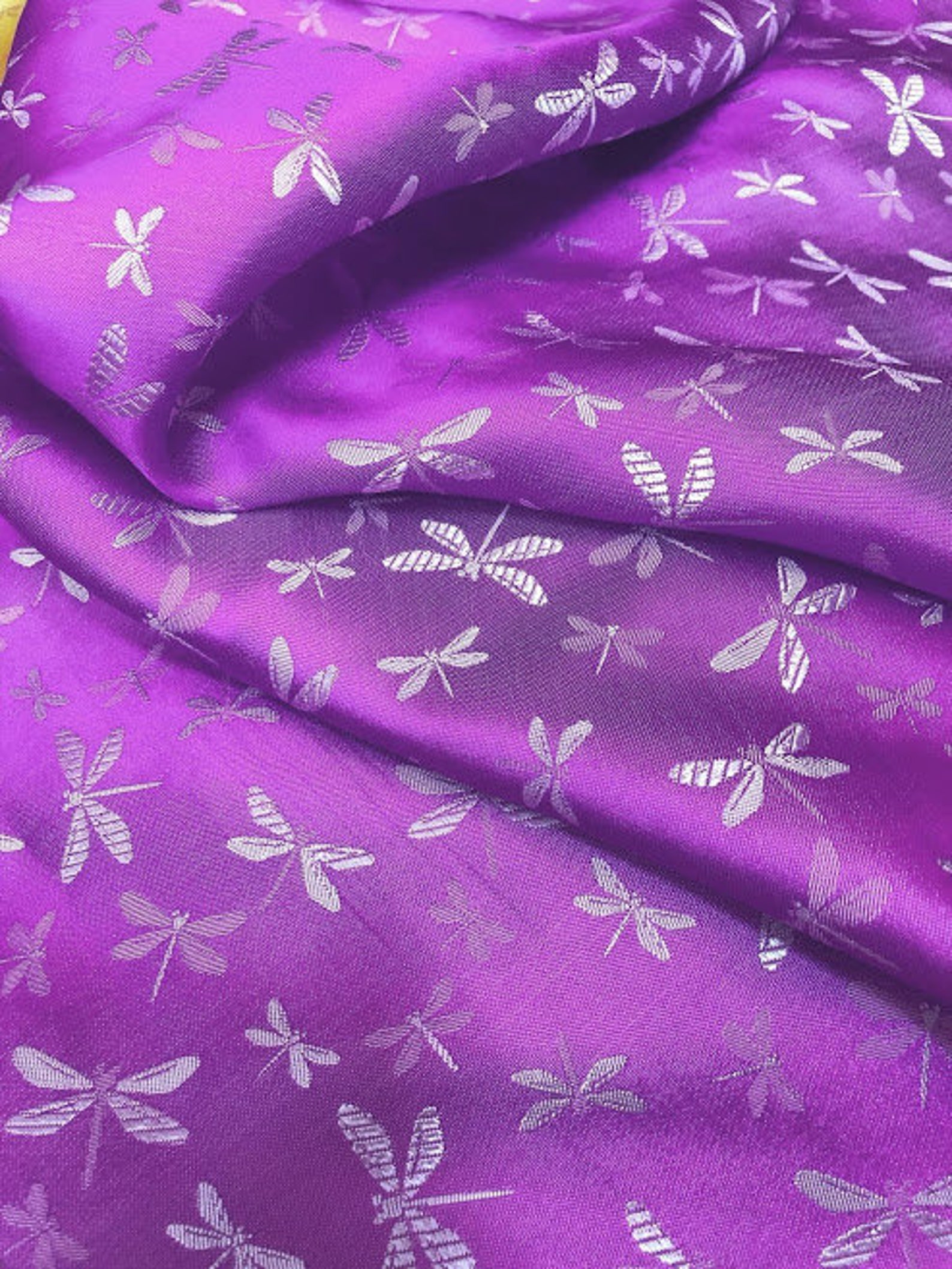 100 PURE MULBERRY SILK fabric by the yard Drangonfly Etsy